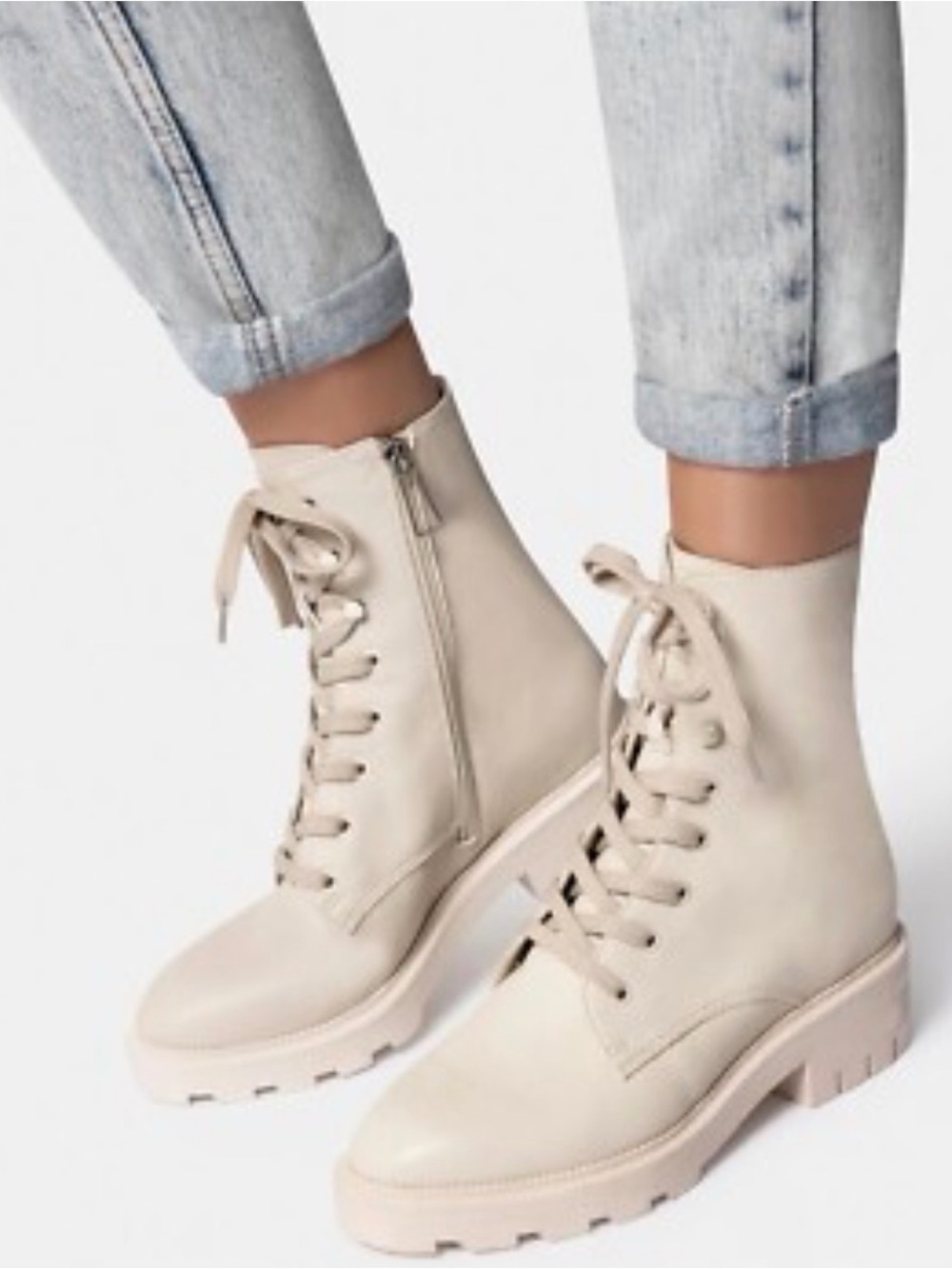 Dolce Vita “Lottie” Lace up Boot in Cream